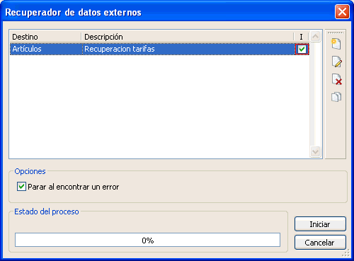 Recuperador datos externos